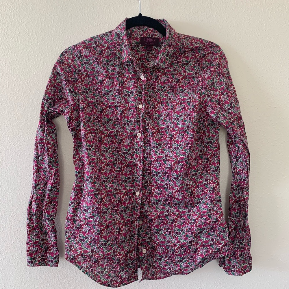 Liberty print J crew cotton shirt